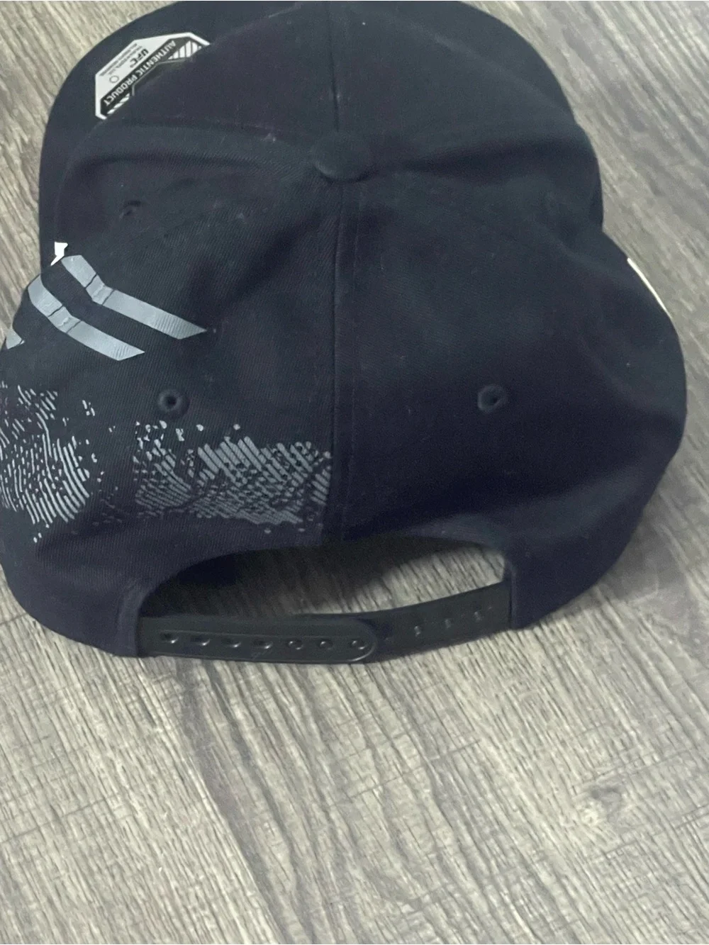 UFC Black Cap with White Logo and Accents